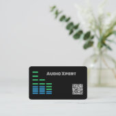 Auto Audio Stereo QR-code Visitekaartje (Staand voorkant)