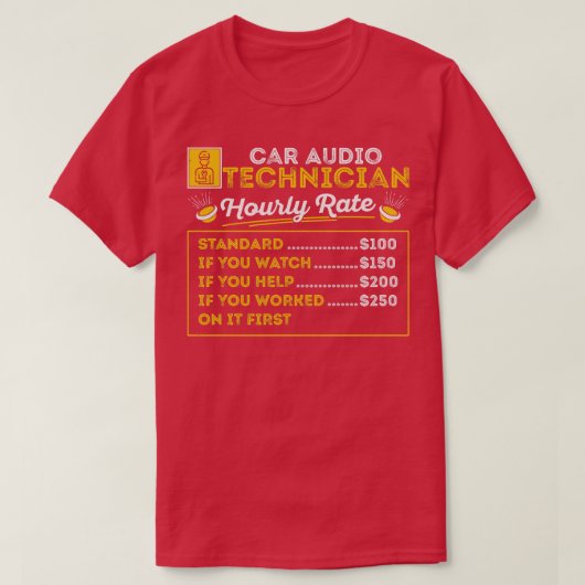 Auto-audiotechnicus — stereomateriaal — Automobiel T-shirt (Design voorkant)