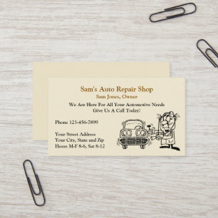 Auto Automotive Mechanic Repair Shop Visitekaartje