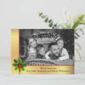 Auto Black and White Gold Lijst kerstfoto Feestdagenkaart (Staand voorkant)