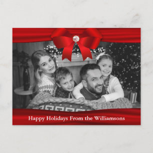 Auto Black and White Photo Red Ribbon Diamond Briefkaart