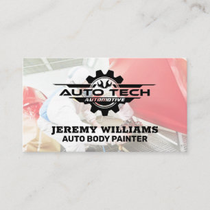 Auto Body Paint Shop Auto Tech Logo Visitekaartje
