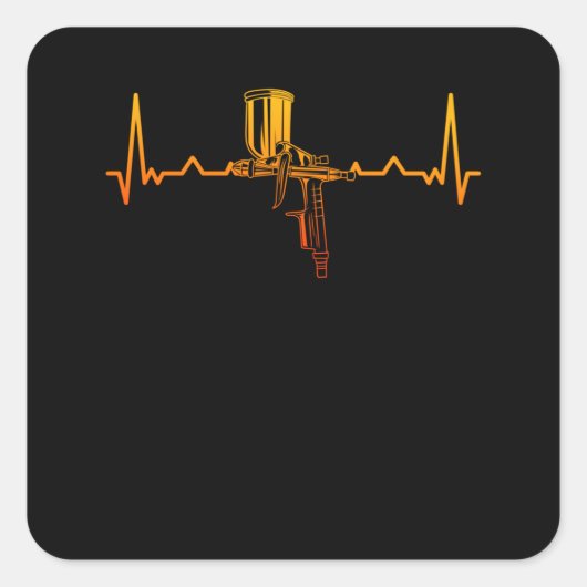 Auto Body Painter Car Painter Spray Gun Vierkante Sticker (Voorkant)