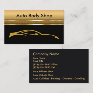 Auto Body Shop Black en Golden Visitekaartjes