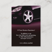 Auto Body Shop Chubby Carte de visite (Dos)