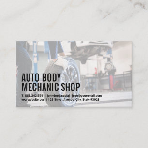 Auto Body Shop   Monteur op nieuwe band Visitekaartje