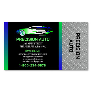 Auto Body Work Custom Car Paint Detailing Collison Magnetisch Visitekaartje
