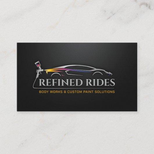 Auto Body Work Custom Car Paint Visitekaartje (Voorkant)