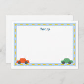 Auto-briefkaarten van kinderen notitiekaartje (Voorkant / Achterkant)