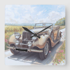 AUTO CAR DESIGN VIERKANTE KLOK