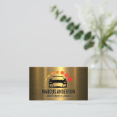 Auto Car Logo | Goud Metaal Visitekaartje (Staand voorkant)