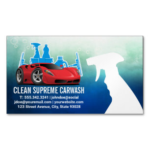 Auto Car Wash   Reinigingsbenodigdheden Magnetisch Visitekaartje