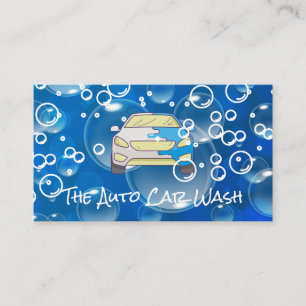 Auto Car Wash   Zeepbellen Achtergrond Visitekaartje
