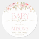 auto-collants bébé en fleurs pour baby shower (Devant)