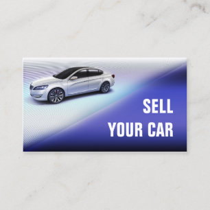 Auto Dealer Auto Verkoper Metalic Blauw & Grijs Visitekaartje