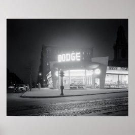 Auto Dealer bij nacht, 1948.  foto Poster