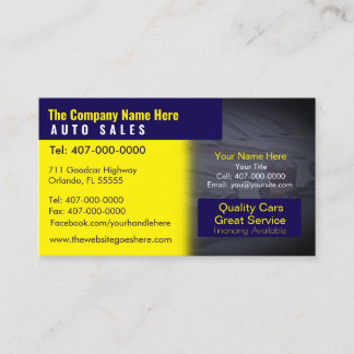 Auto Dealership-Auto Sales Associate Visitekaartje