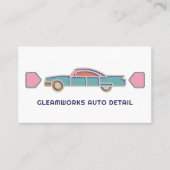 Auto Detail Auto Wassen Valeting Retro Cool Visitekaartje (Voorkant)