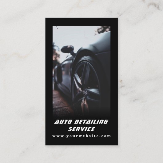 Auto Detail Professionele Automobiel QR Code Visitekaartje (Voorkant)