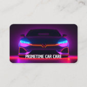 🏎️ Auto Detailer Neon Visitekaartje (Voorkant)
