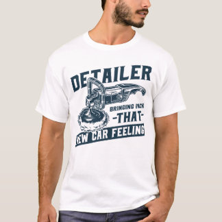 Auto-detailhandelaar met automatische informatie o t-shirt