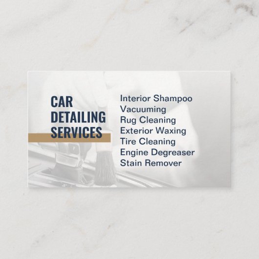 Auto Detailing Auto Reiniging Services Visitekaartje (Achterkant)