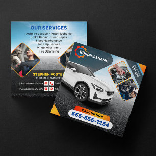 Auto Detailing Auto Reparatie Autohuur Automobiel Vierkante Visitekaartje