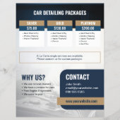 Auto Detailing Auto Schoonmaak Service Flyer Sjabl (Achterkant)