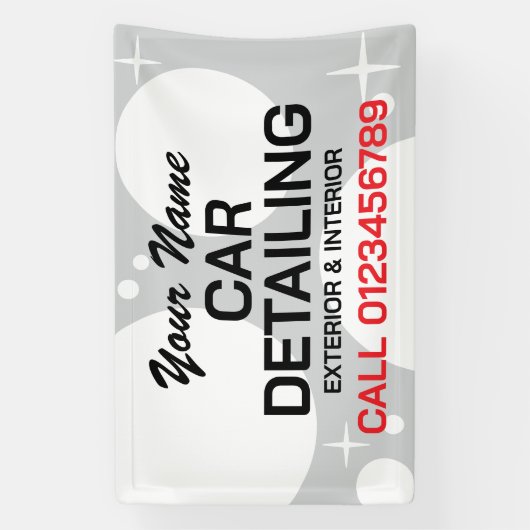 Auto detailing auto wassen bedrijf adverteren spandoek (Verticaal)