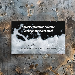 Auto Detailing Automotive Car Wash Reiniging Zwart Visitekaartje