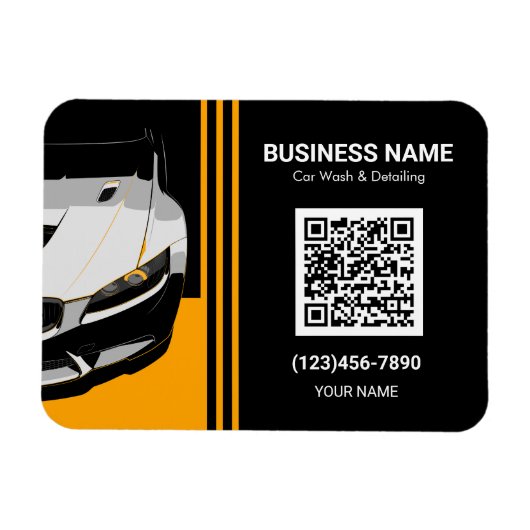 Auto-detailing & Autowas QR-code Magneet (Horizontaal)