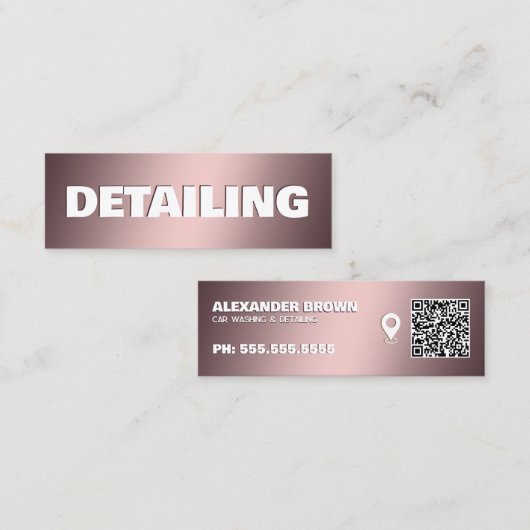 Auto Detailing Google Maps QR Mini Visitekaartje (Voorkant / Achterkant)