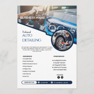 Auto Detailing Reiniging Service flyers Kaart