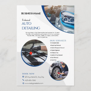 Auto Detailing Schoonmaak Service Zakelijke flyers Kaart