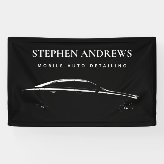 Auto Detailing Schoonmaken Auto Reparatie Logo Spandoek (Horizontaal)