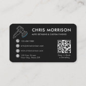 Auto Detailing Services Logo QR Code Visitekaartje (Achterkant)