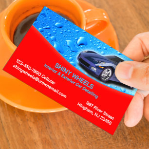 Auto Detailing Water Drops Visitekaartje