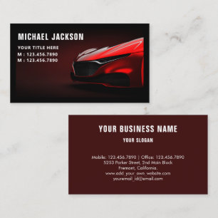 Auto-detailleert Wash Automobielzwart & rood Visitekaartje
