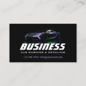 Auto detaillering Moderne zwarte auto wassen Visitekaartje (Voorkant)