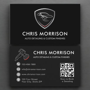 Auto-detaillering QR-code Logo Mobile Car Wash Visitekaartje