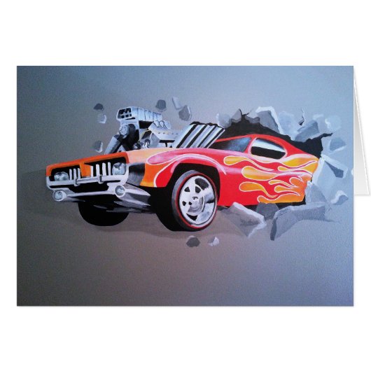 Auto die door de muur kruipt (Voorkant Horizontaal)