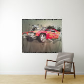 Auto die door de muur kruipt wandkleed (In Situ (horizontaal))