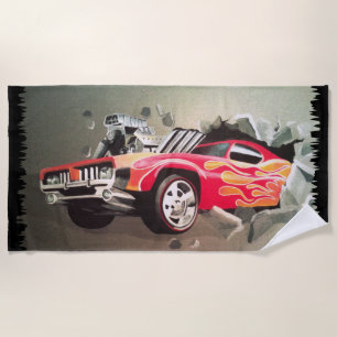 Auto die door wandtaphanddoek kruipt strandlaken