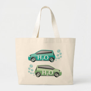 Auto die op watervector loopt grote tote bag