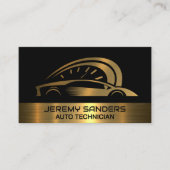 Auto Diensten | Goud Metaal | Sportwagen Visitekaartje (Voorkant)