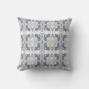 Auto Doodle Patroon Blauw Zwart Kinderen Baby Kussen