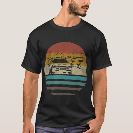 Auto Drifting Retro  Silhouet Gift T-shirt (Voorkant)