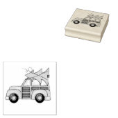 Auto en kerstboom rubberstempel (Gestempeld)