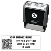 Auto-encreur Concevez votre propre tampon d'adresse avec code Q (En situation)