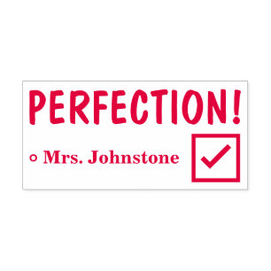 Auto-encreur "PERFECTION !" + Tampon en caoutchouc du nom de l'